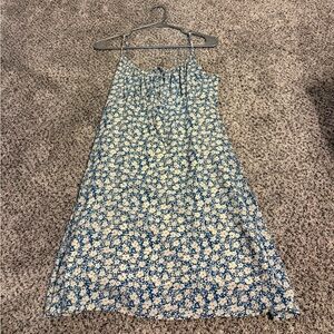 Lulu's Blue Floral Spaghetti-Strap Dress